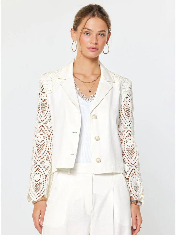 Veranda Views Crochet Sleeve Jacket