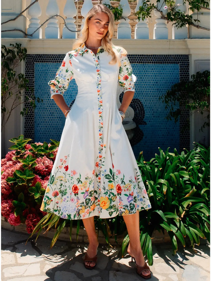 Garden Grace Floral Shirt Dress