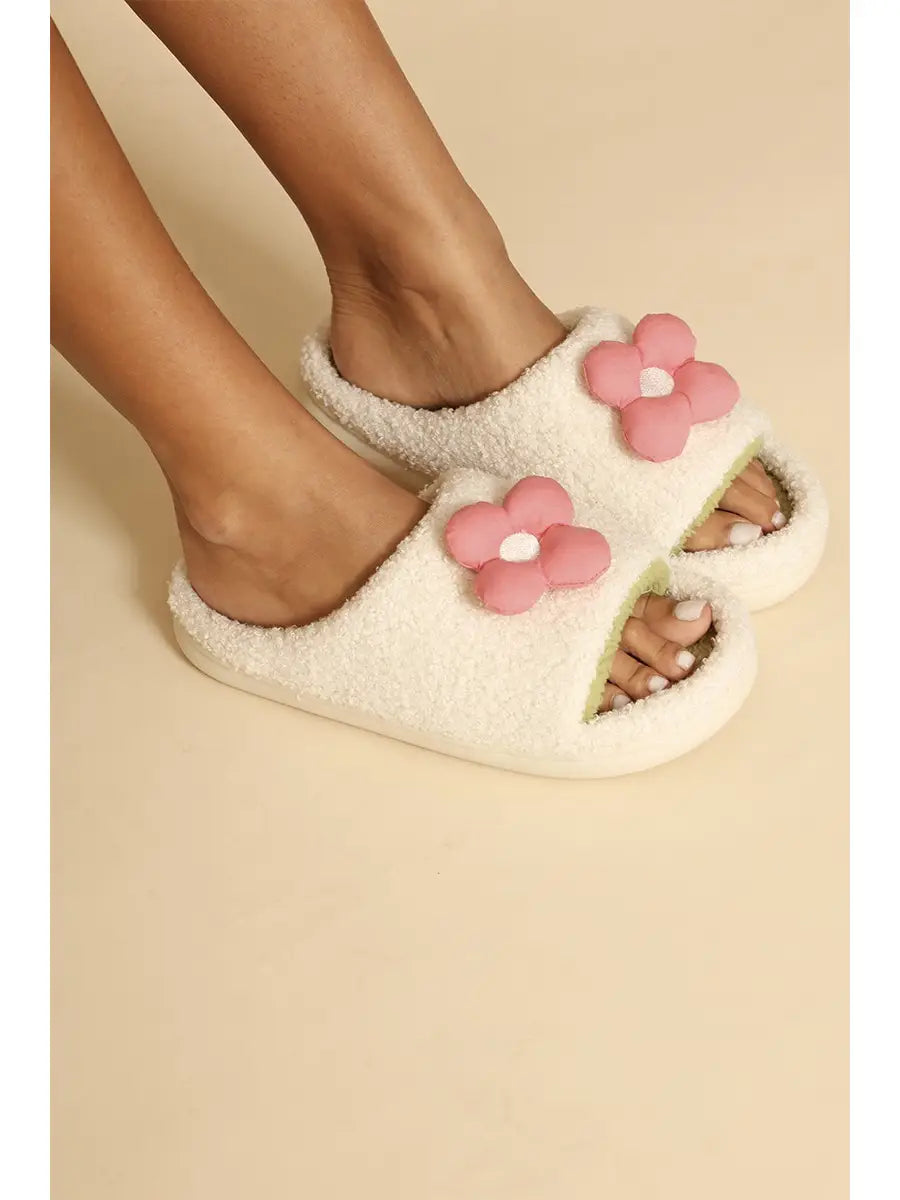 Pink Flower Slippers