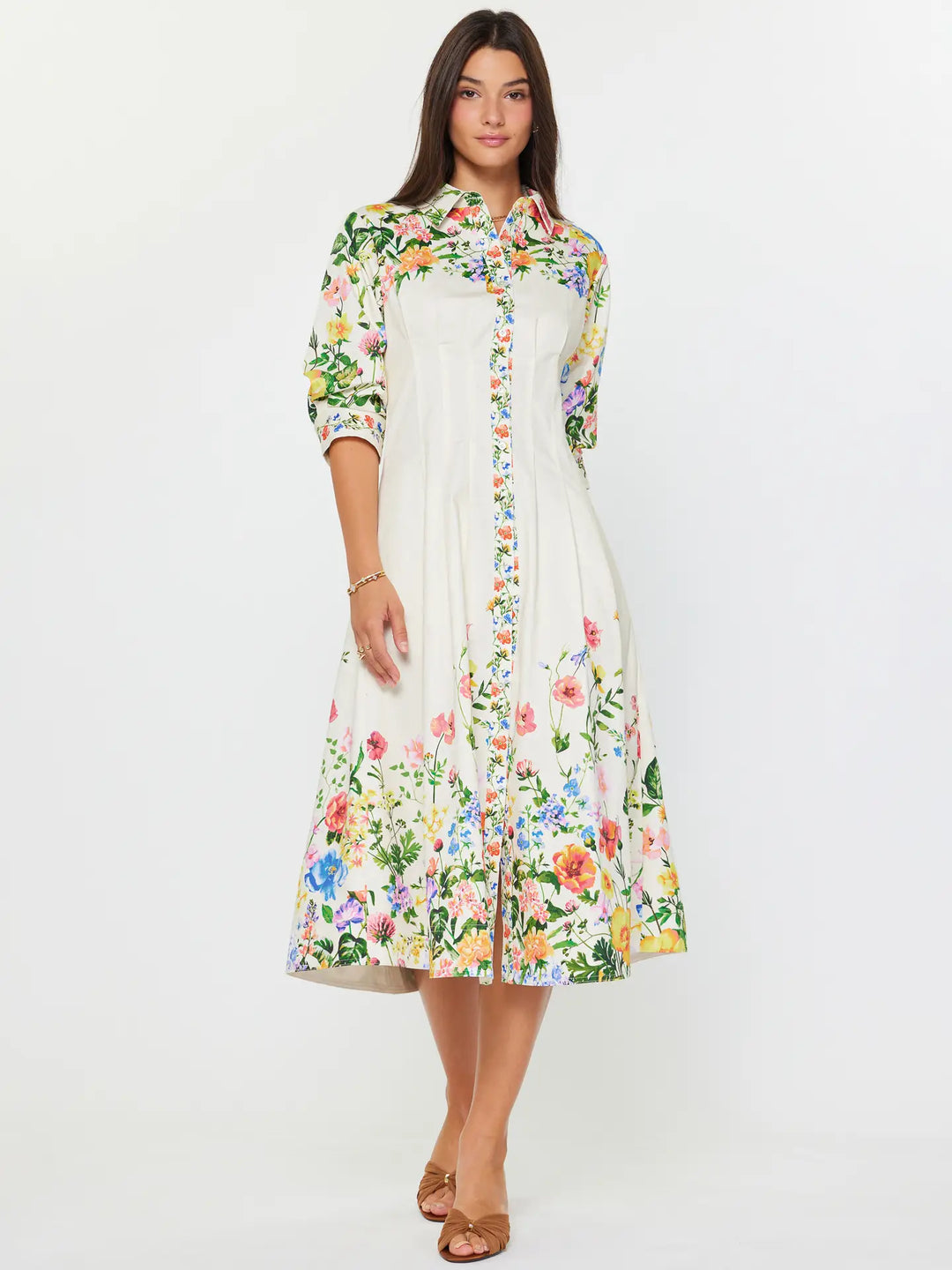 Garden Grace Floral Shirt Dress