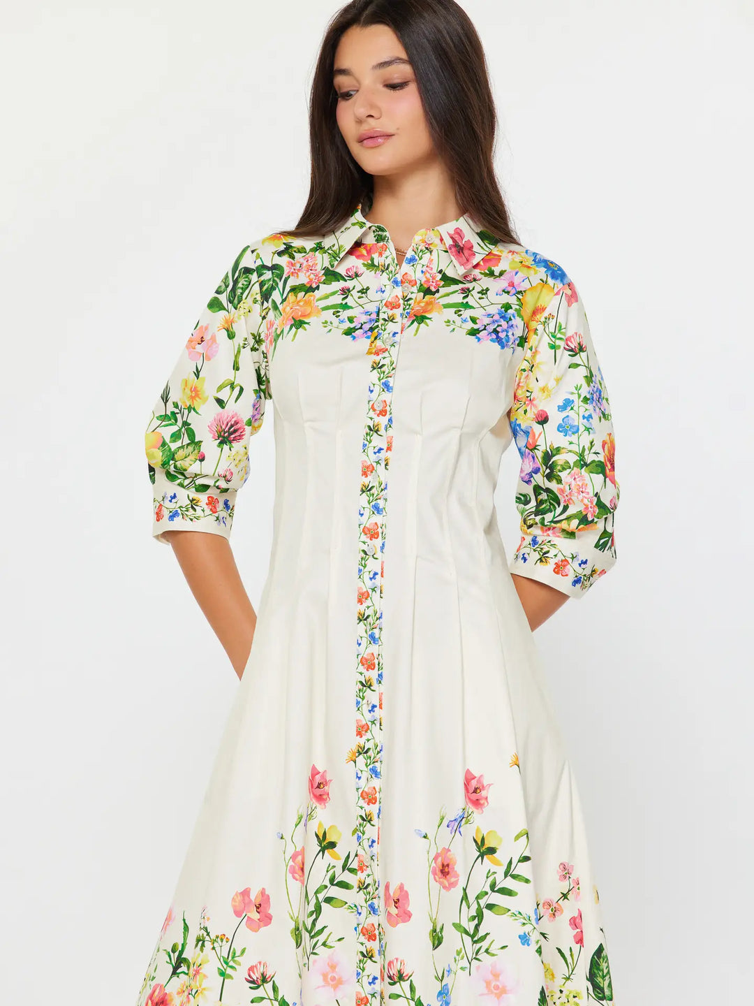 Garden Grace Floral Shirt Dress