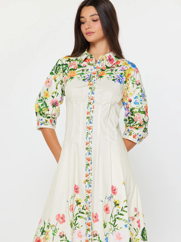 Garden Grace Floral Shirt Dress
