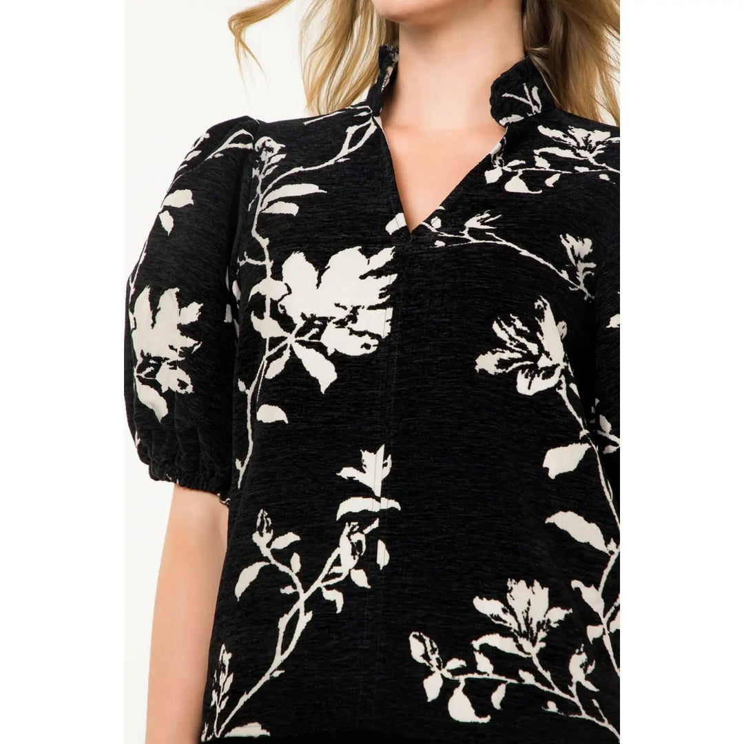 Chenille Puff Sleeve Top