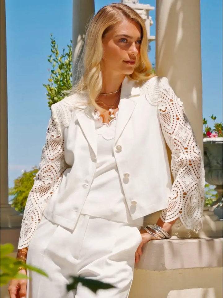 Veranda Views Crochet Sleeve Jacket