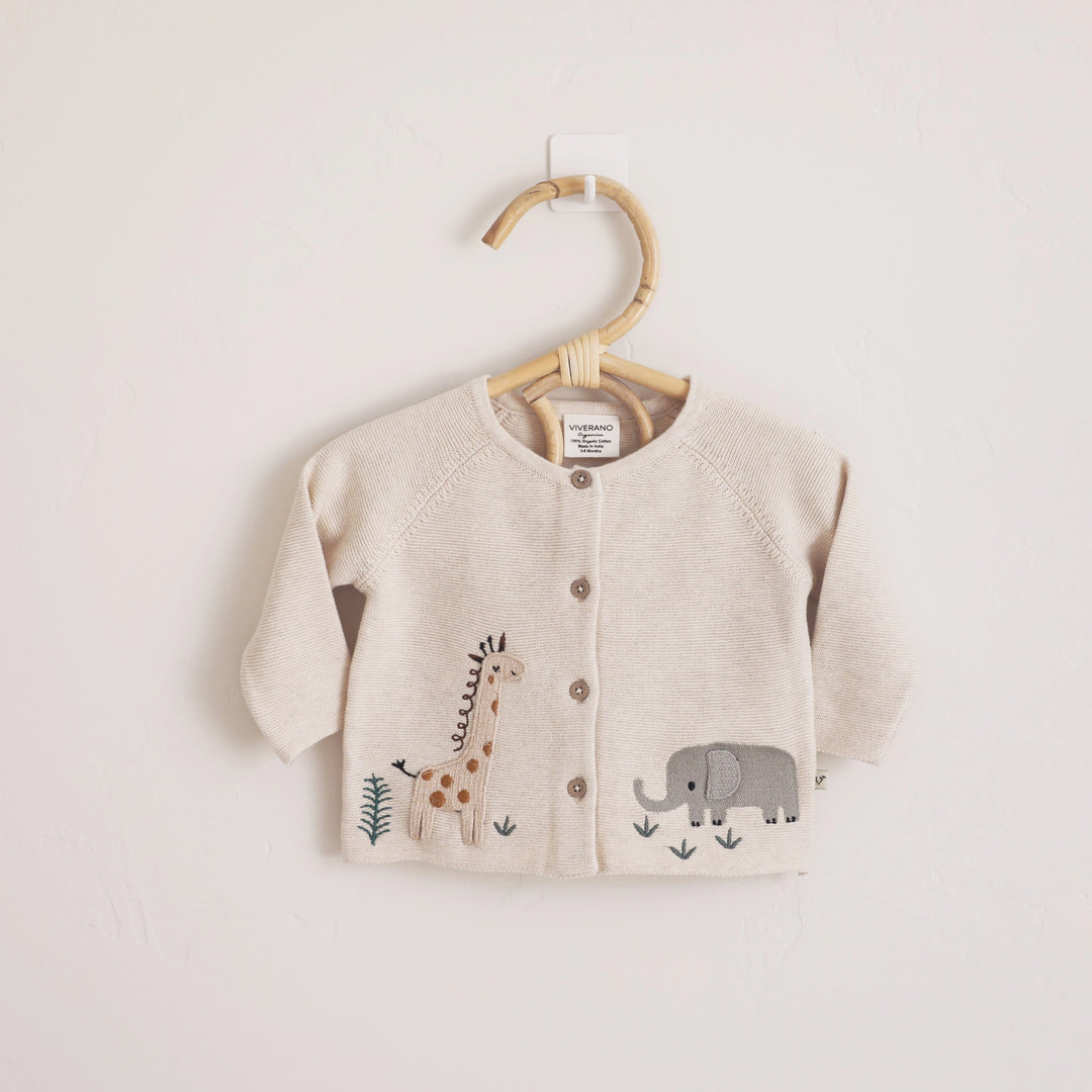Animal Safari Heavy Knit Baby Cardigan