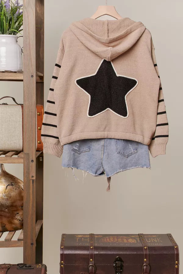 Sandy Stars Drawstring Hoodie, Final Sale