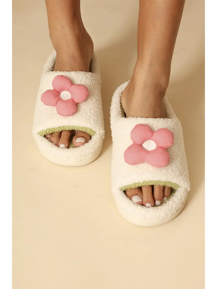 Pink Flower Slippers