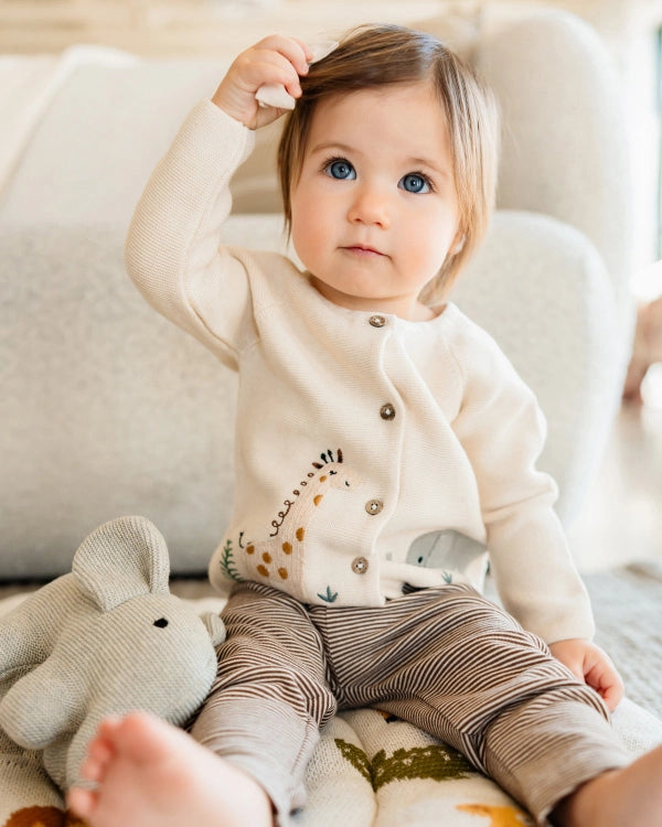 Animal Safari Heavy Knit Baby Cardigan