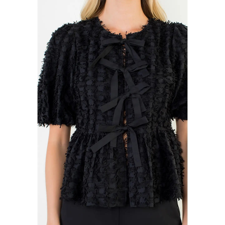 Darling Details Fringe Texture Top