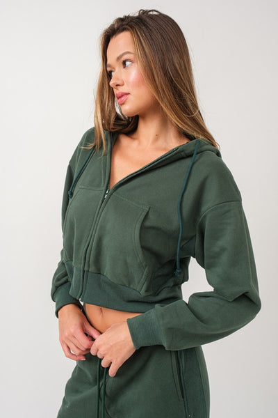 Pick Up the Pace Zip Up, Hunter Green