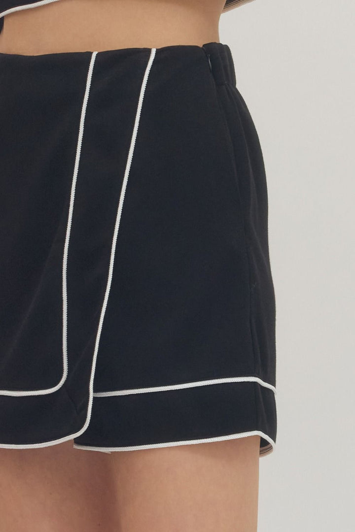 Kim Contrast Trim Skort