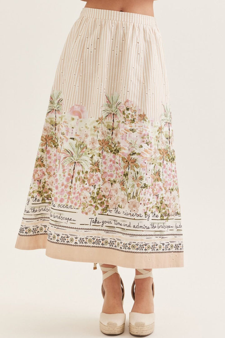 Palm Paradise Midi Skirt