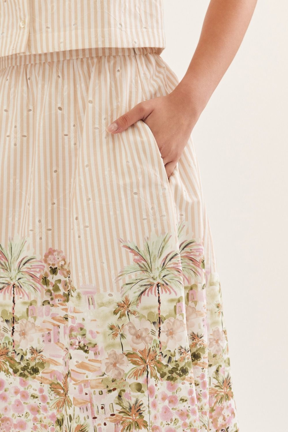 Palm Paradise Midi Skirt