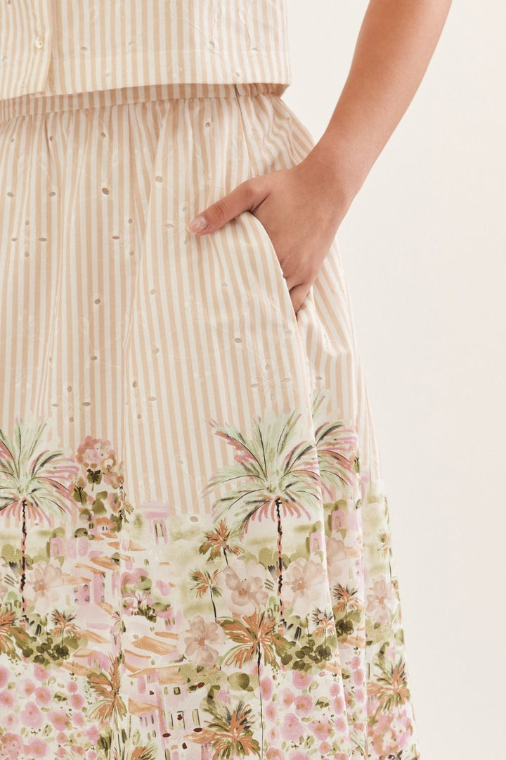Palm Paradise Midi Skirt