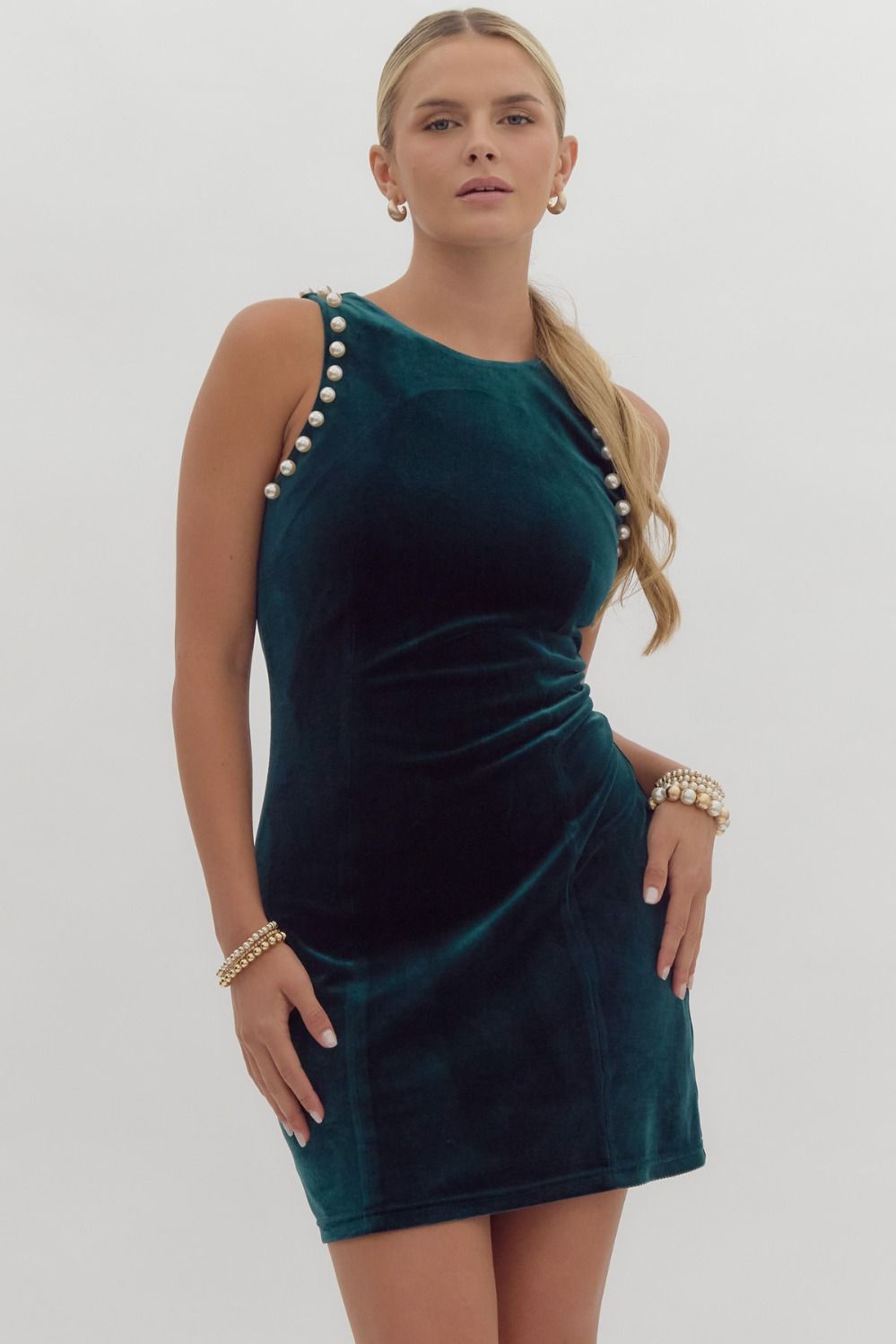 Pearls & Kisses Velvet Dress