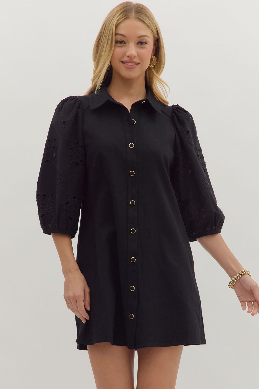 Erin Eyelet Sleeve Dress