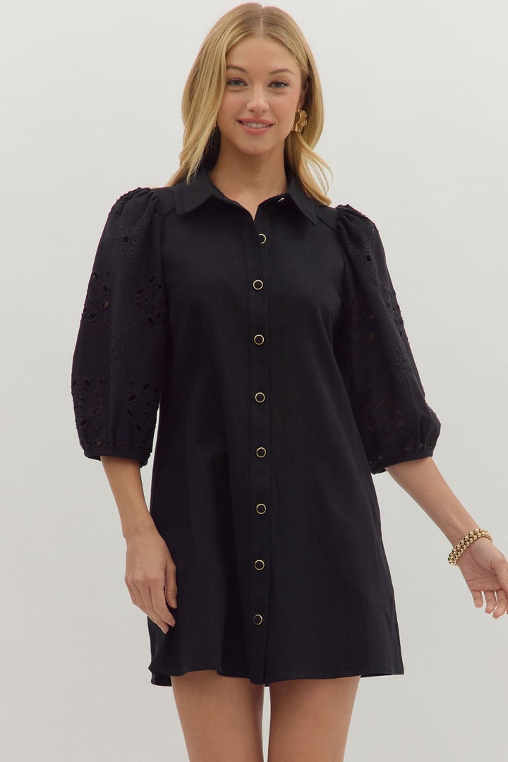 Erin Eyelet Sleeve Dress