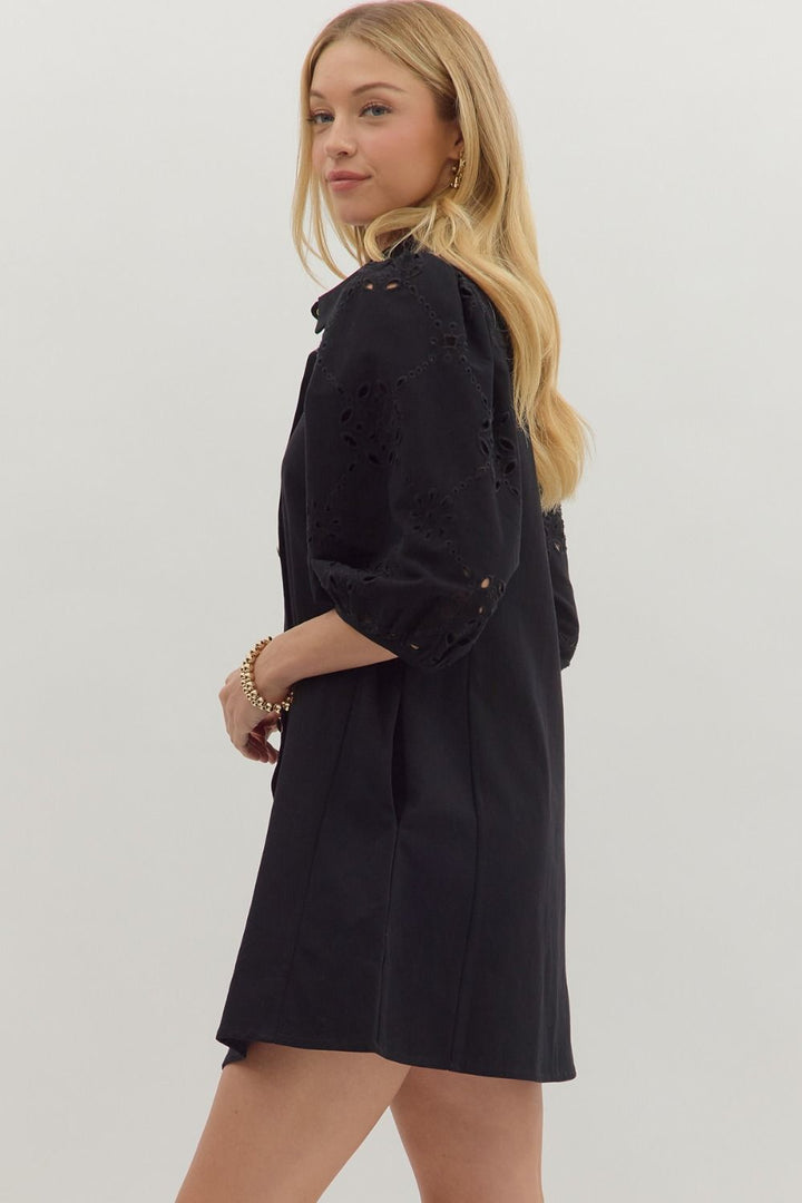 Erin Eyelet Sleeve Dress