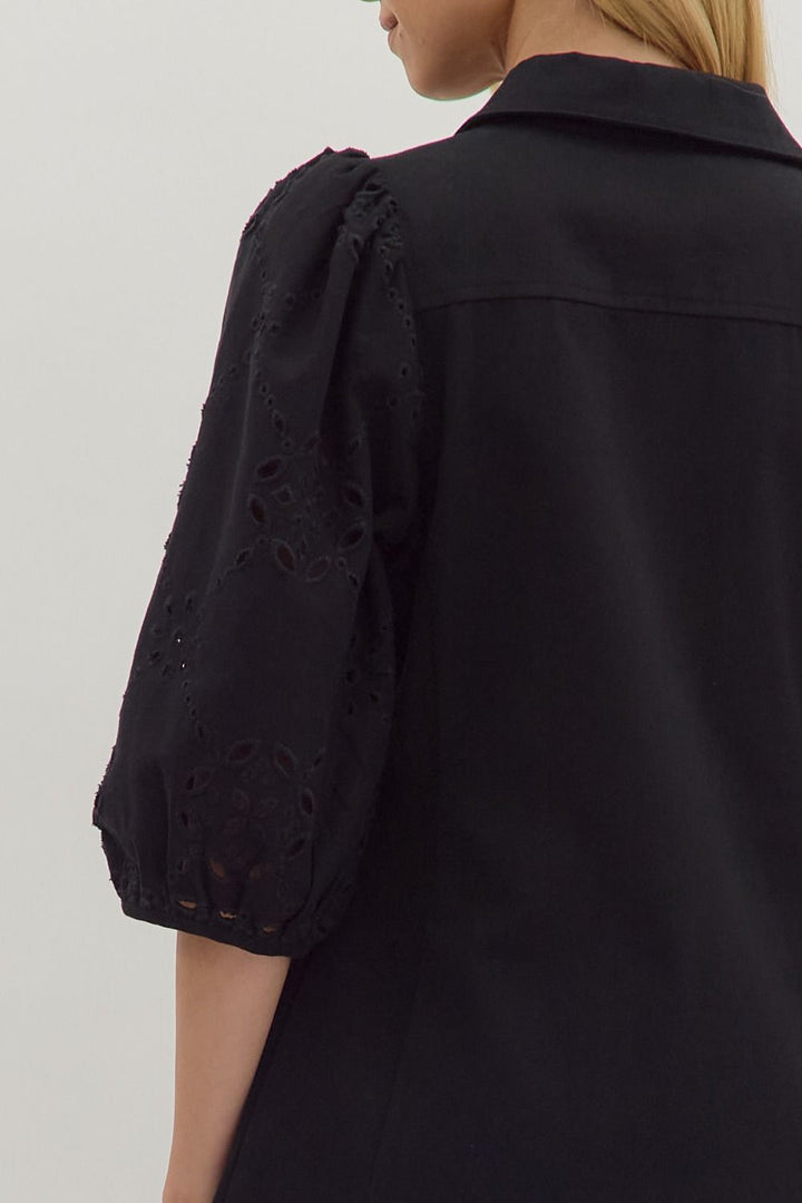 Erin Eyelet Sleeve Dress