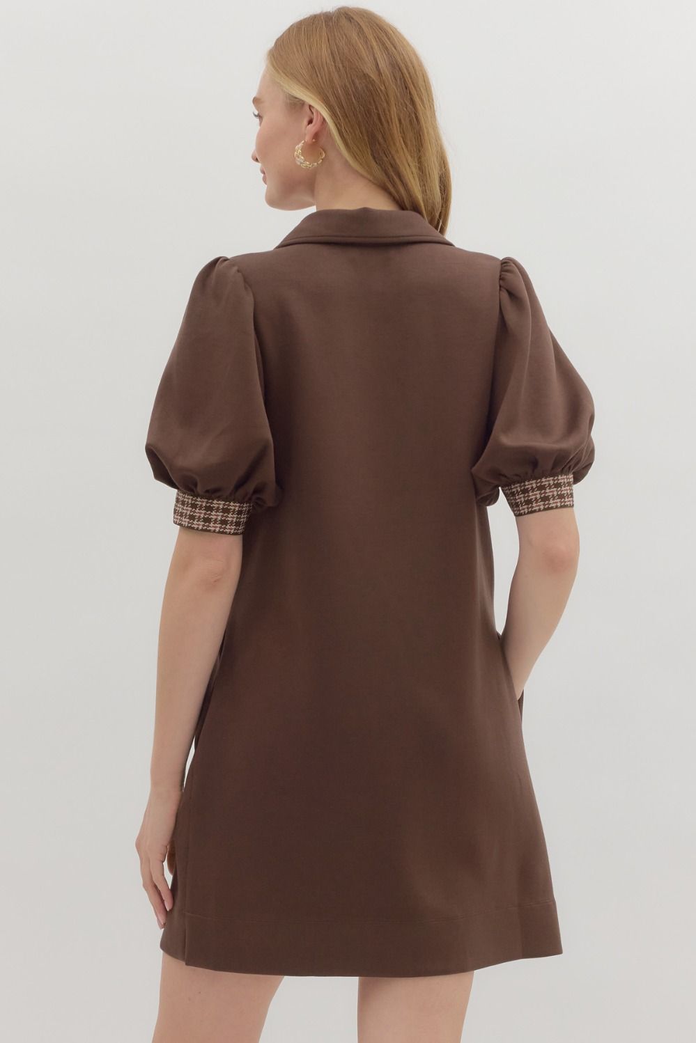 Cocoa Chic Houndstooth Dress, Final Sale