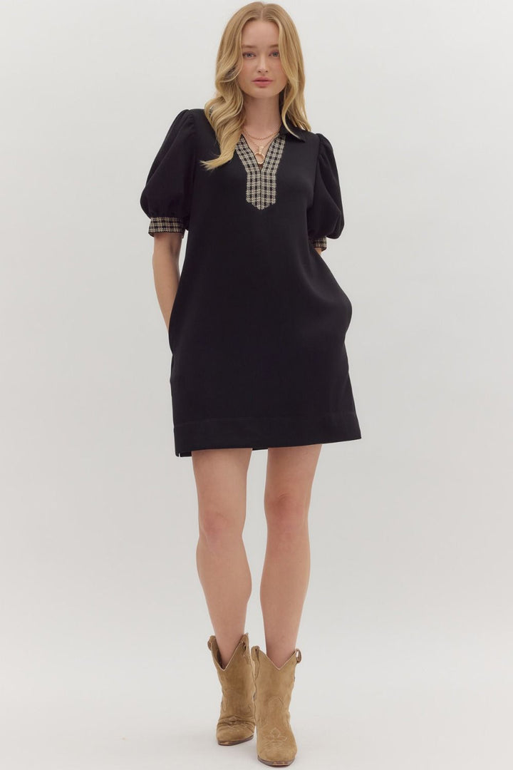 Cocoa Chic Houndstooth Dress, Final Sale