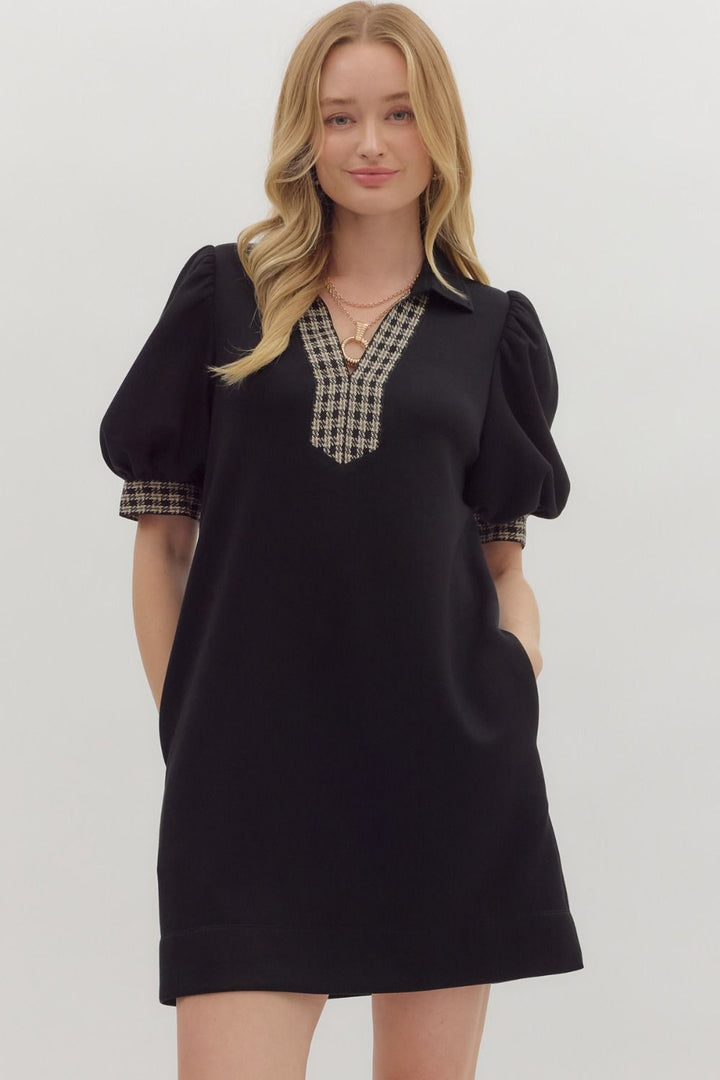 Cocoa Chic Houndstooth Dress, Final Sale