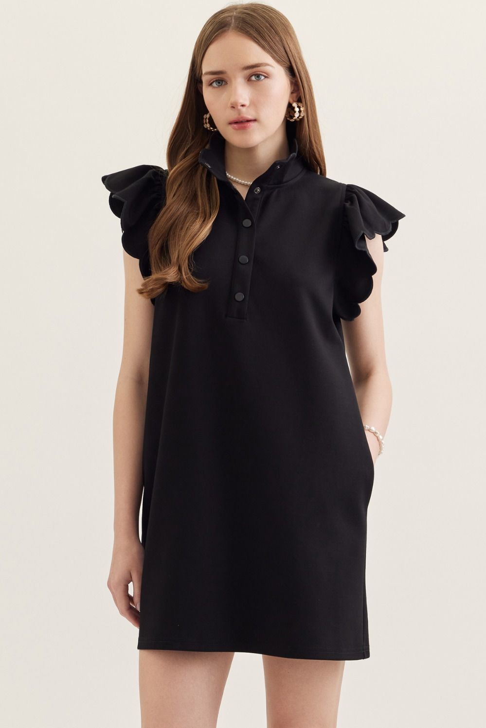 Lyndsay Ruffle Sleeve Dress | Mini Dress with Pockets | D31253 Entro Just Girls Boutique Lyndsay Ruffle Sleeve Dress | Mini Dress with Pockets | D31253 Entro Just Girls Boutique
