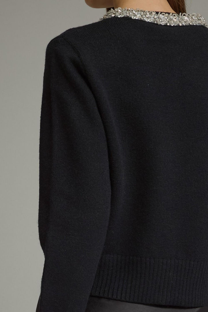 Noelle Crystal Trim Cardigan