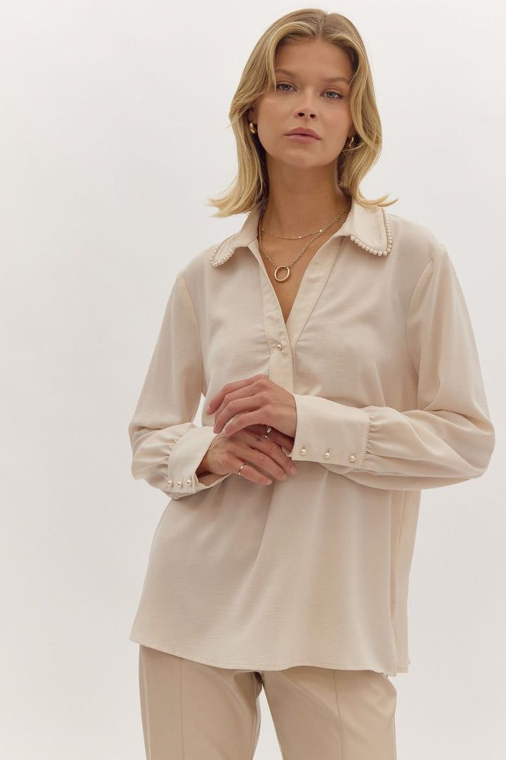 Pretty in Pearl Trim Shirt