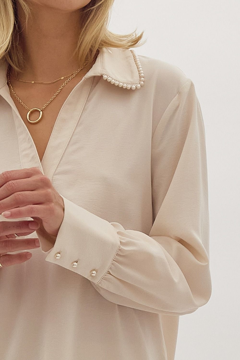 Pretty in Pearl Trim Shirt