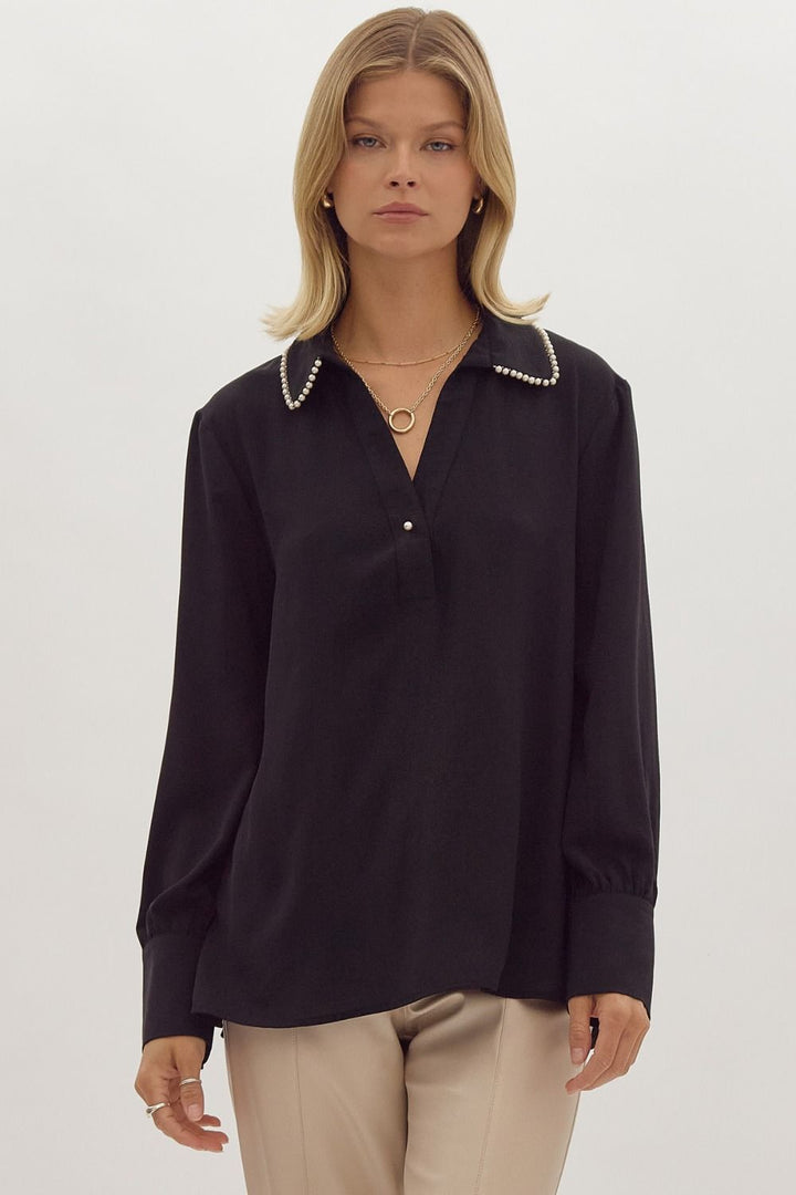 Pretty in Pearl Trim Shirt