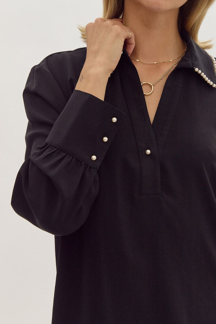 Pretty in Pearl Trim Shirt