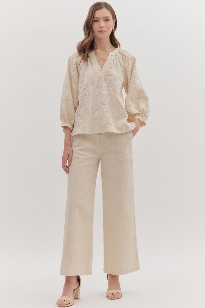 Embroidered Boho Peasant Top