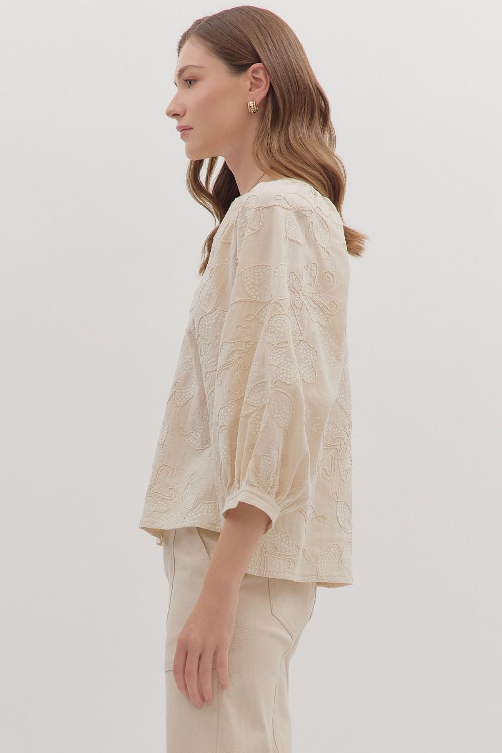 Embroidered Boho Peasant Top