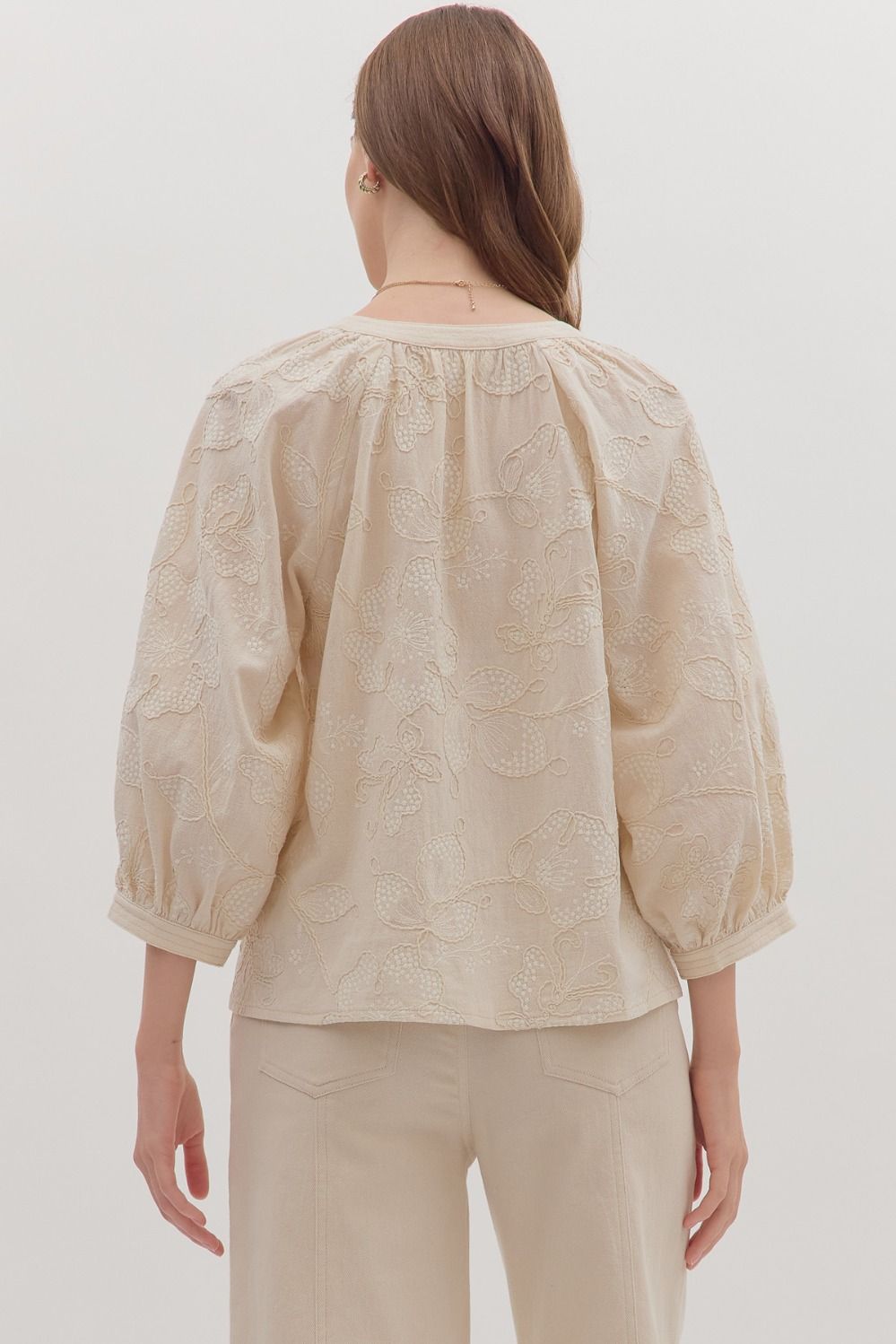 Embroidered Boho Peasant Top