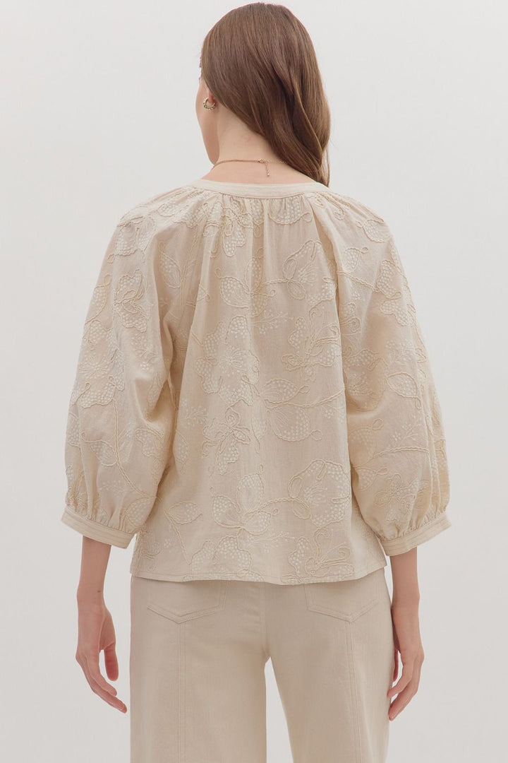 Embroidered Boho Peasant Top