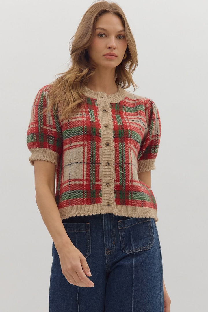 Mistletoe Meetup Plaid Sweater