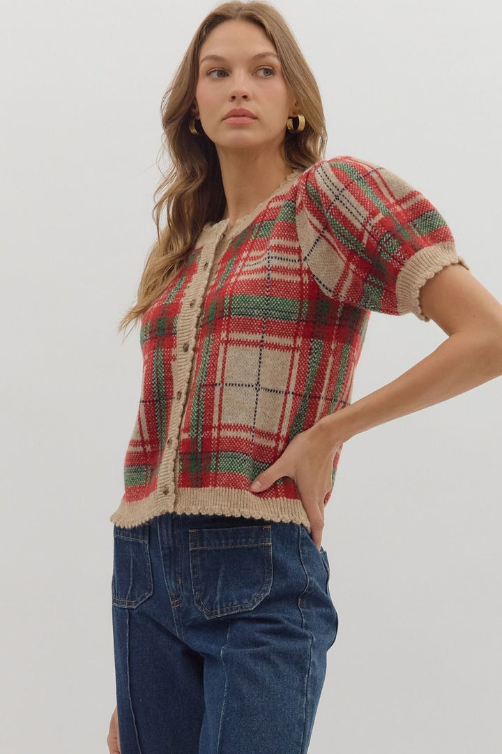 Mistletoe Meetup Plaid Sweater