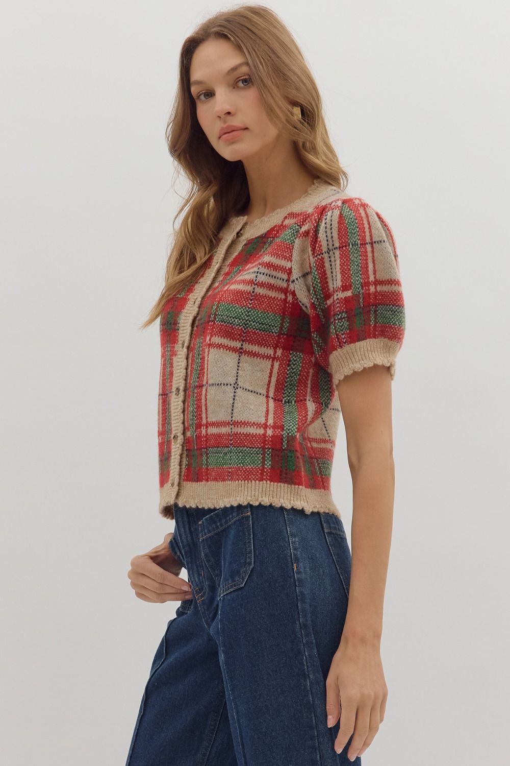 Mistletoe Meetup Plaid Sweater