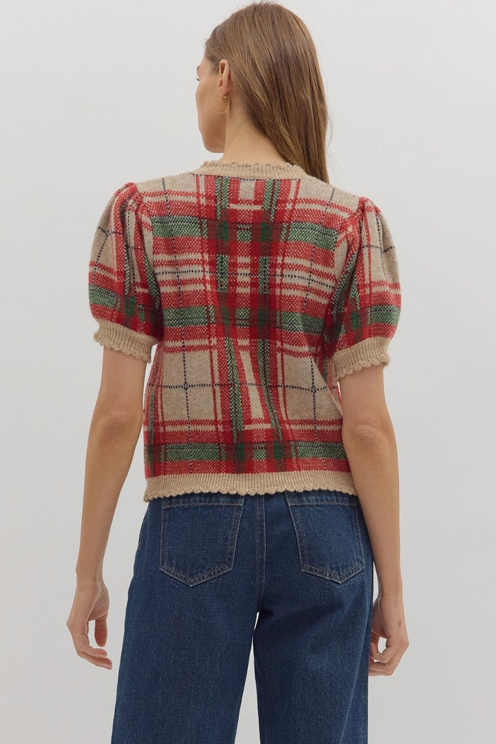 Mistletoe Meetup Plaid Sweater