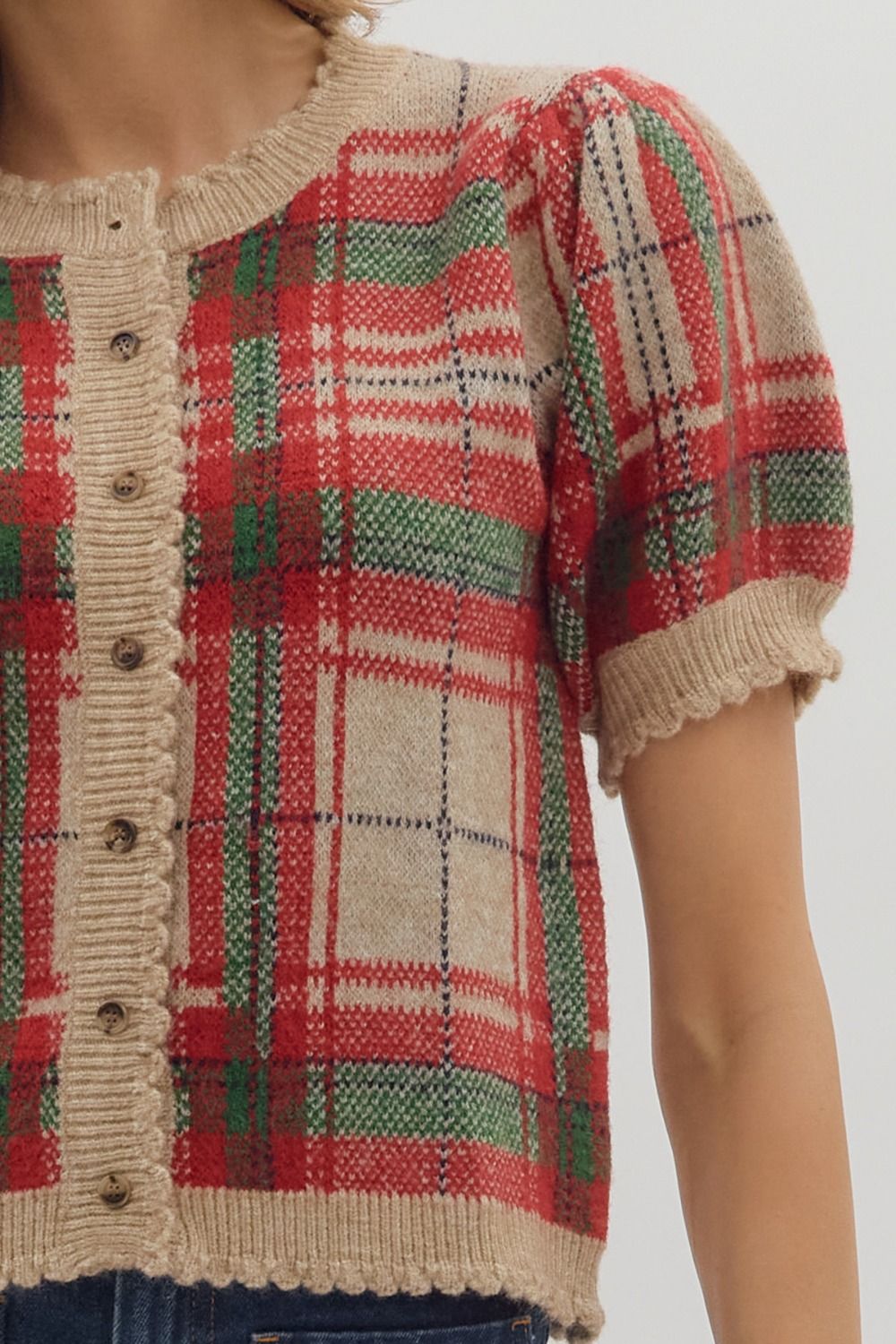 Mistletoe Meetup Plaid Sweater
