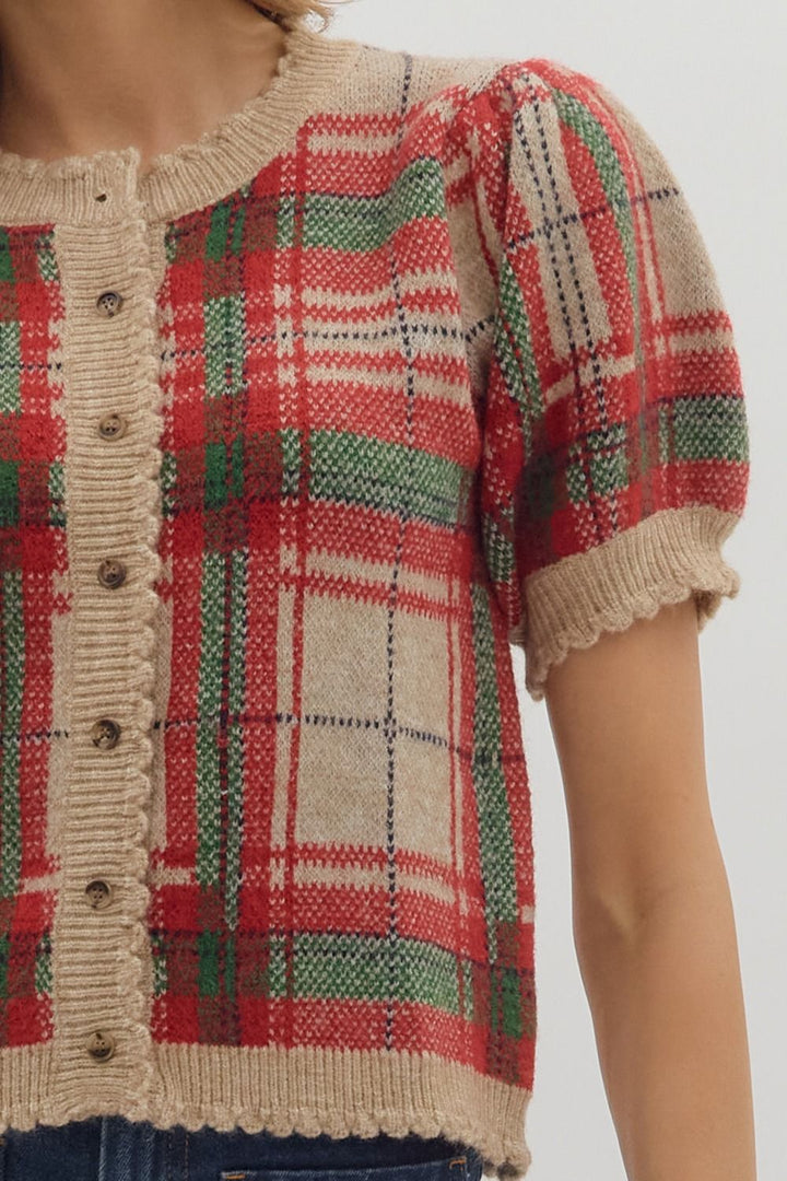 Mistletoe Meetup Plaid Sweater