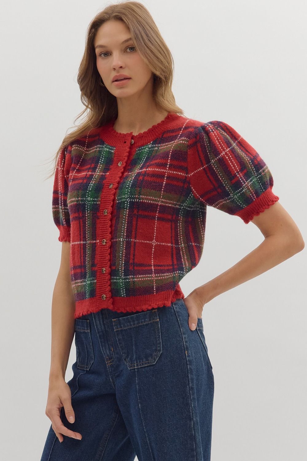 Mistletoe Meetup Plaid Sweater