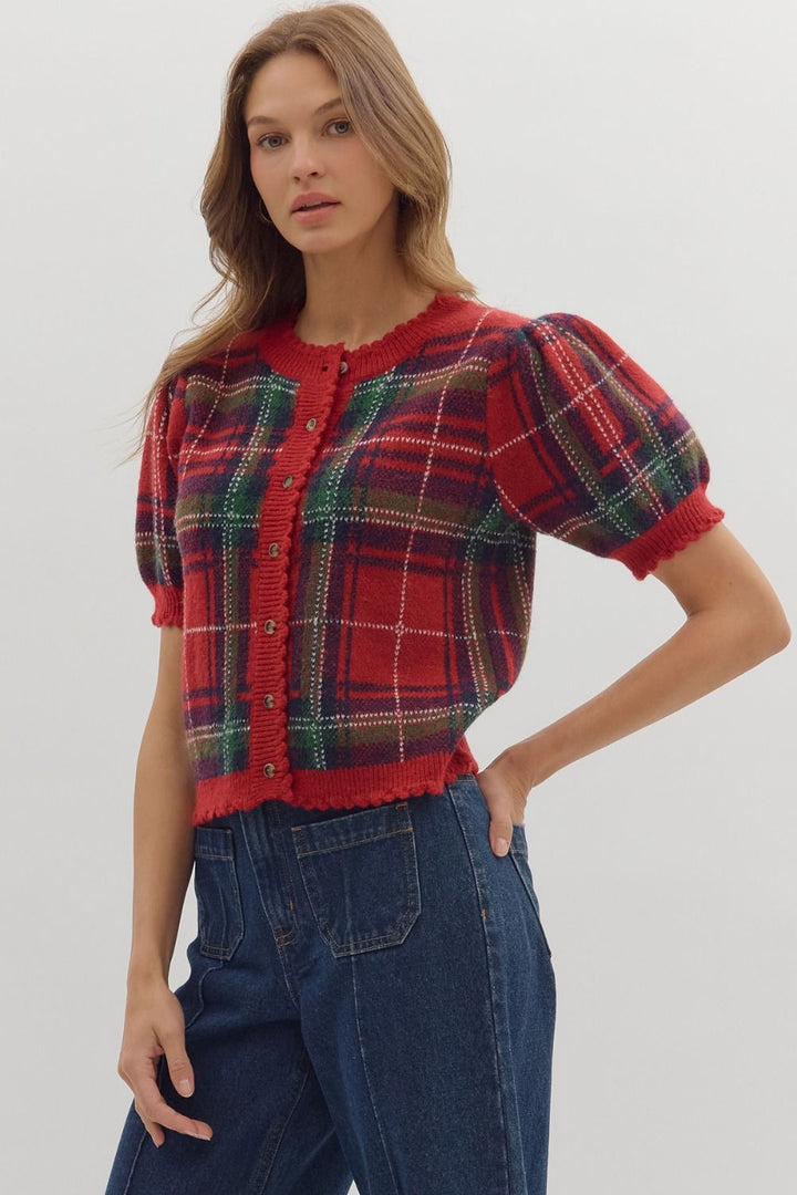 Mistletoe Meetup Plaid Sweater