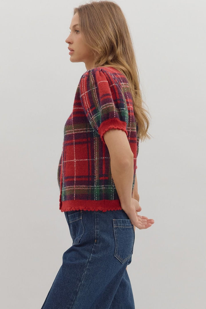 Mistletoe Meetup Plaid Sweater