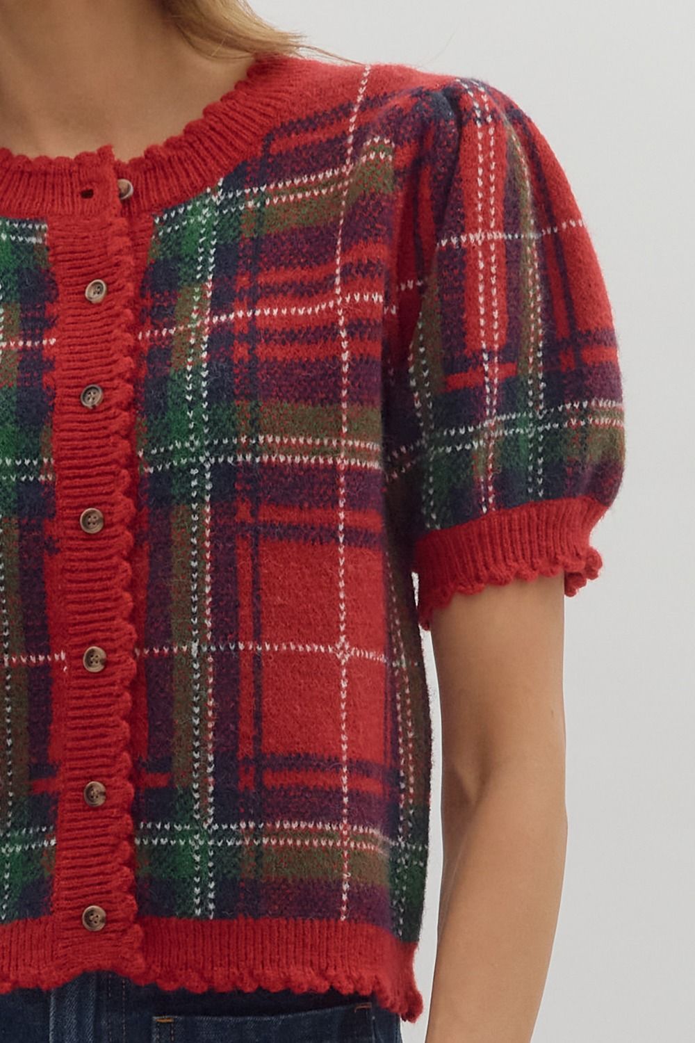 Mistletoe Meetup Plaid Sweater