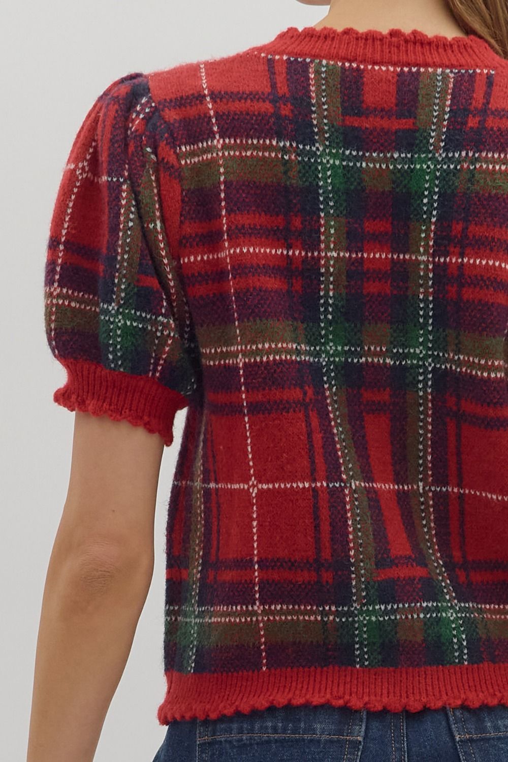 Mistletoe Meetup Plaid Sweater