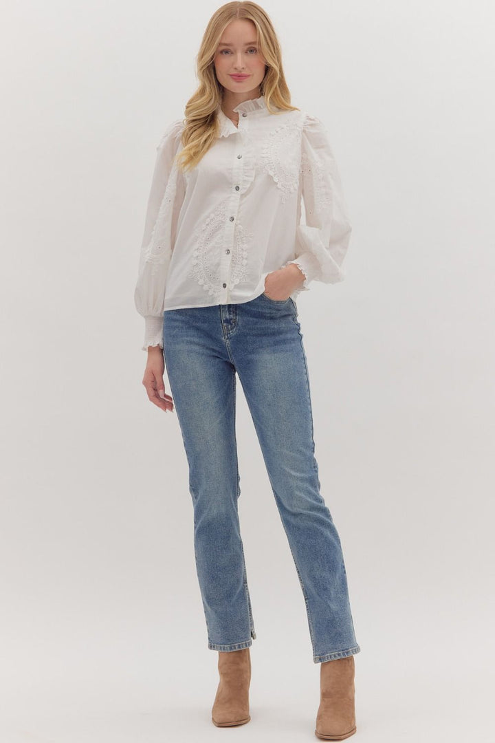 Winnie Lace Applique Blouse