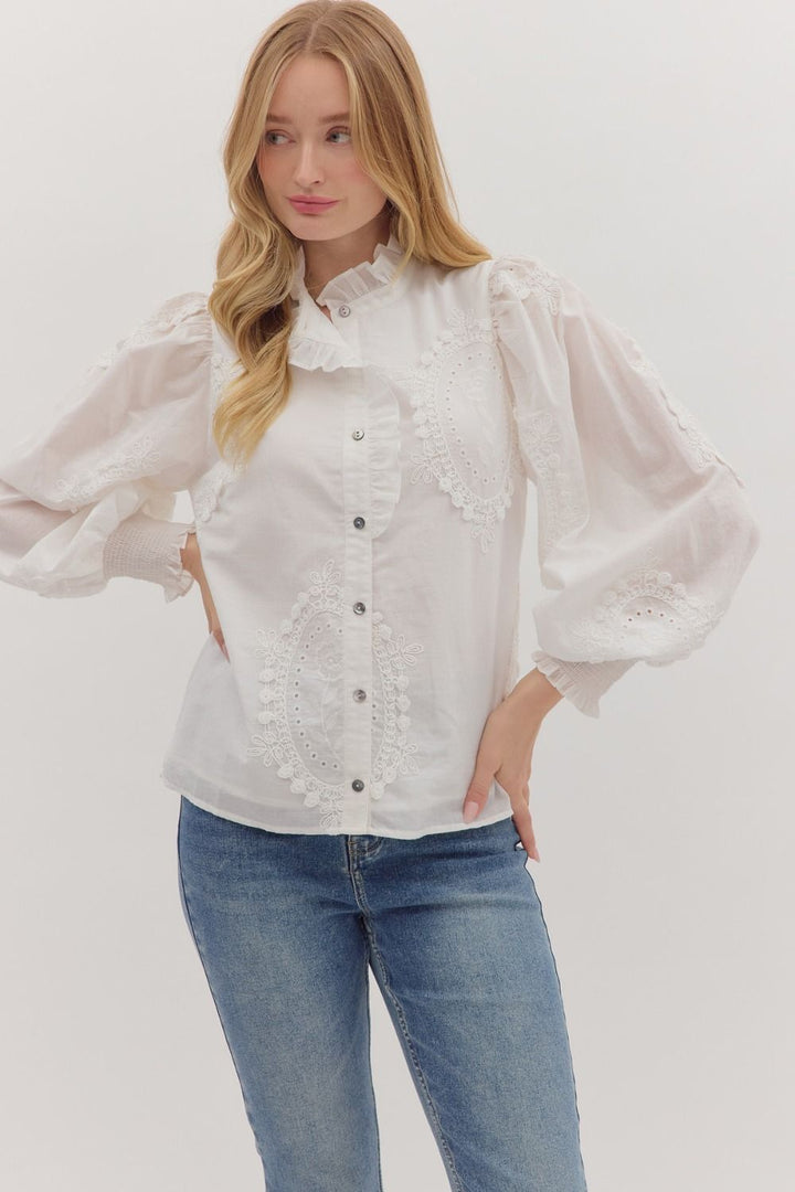 Winnie Lace Applique Blouse