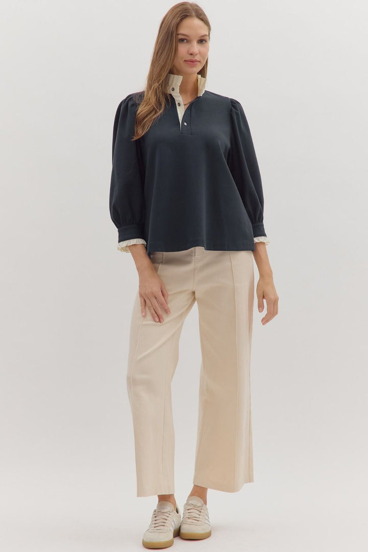 Cora Ruffle Collar Top